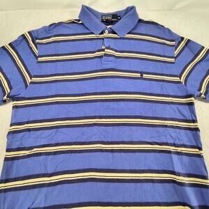Polo by Ralph Lauren Casual Collared Polo Shirt Mens Size Medium M Blue White